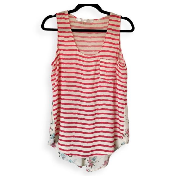 Fun 2 Fun Striped & Floral Sleeveless Blouse - Picture 2 of 10